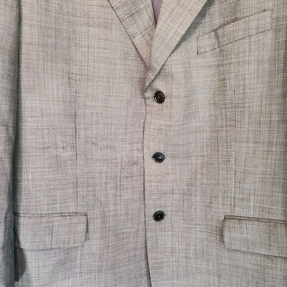 Jones New York Mens Suit Jacket Golden Twist Imported Fabric 100% Pure Wool Gray - Picture 8 of 12